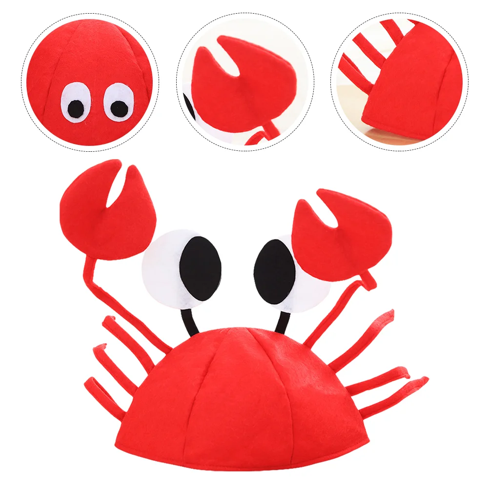 

Crab Hat Cap Adjustable Red Adult Funny Party Children Headgear Role-play Costume