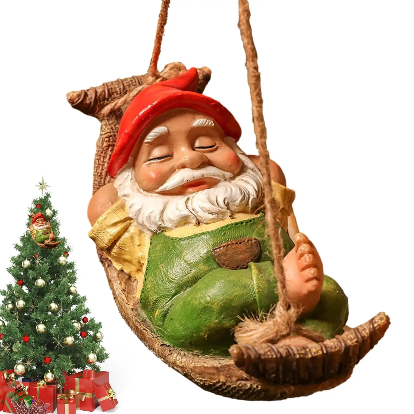 

Украшения для двора, забавные садовые гномы, украшения для газона, двора, патио, крыльца, наружные подвесные украшения для деревьев из смолы