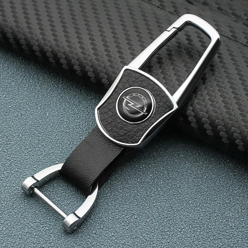 

Car Badge Luxury Leather Keychain Metal Men Women KeyRing For Opel Astra H G J Insignia Mokka Zafira Corsa Vectra C D Grandland