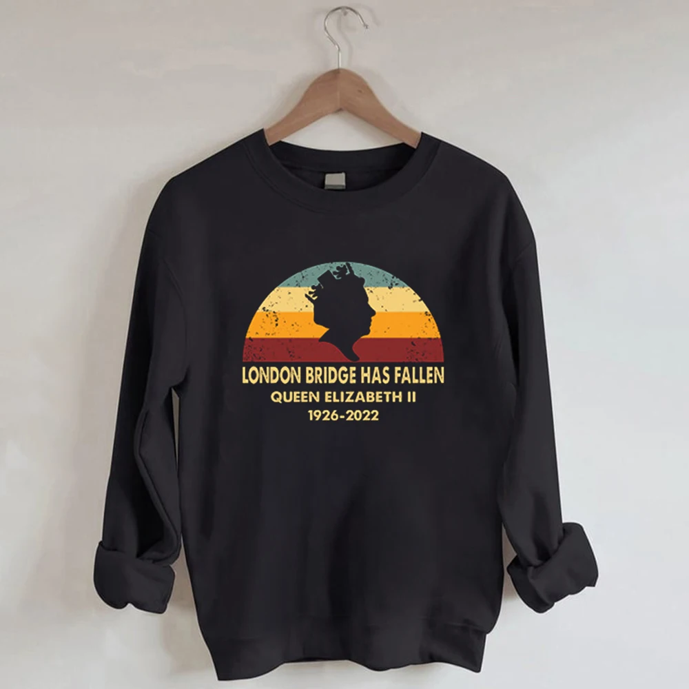

Simple Pullovers Retro London Bridge Has Fallen - Sweatshirts Women's Crew Neck Long Sleeve Sweatshirt Long Sleeve Casual Femal