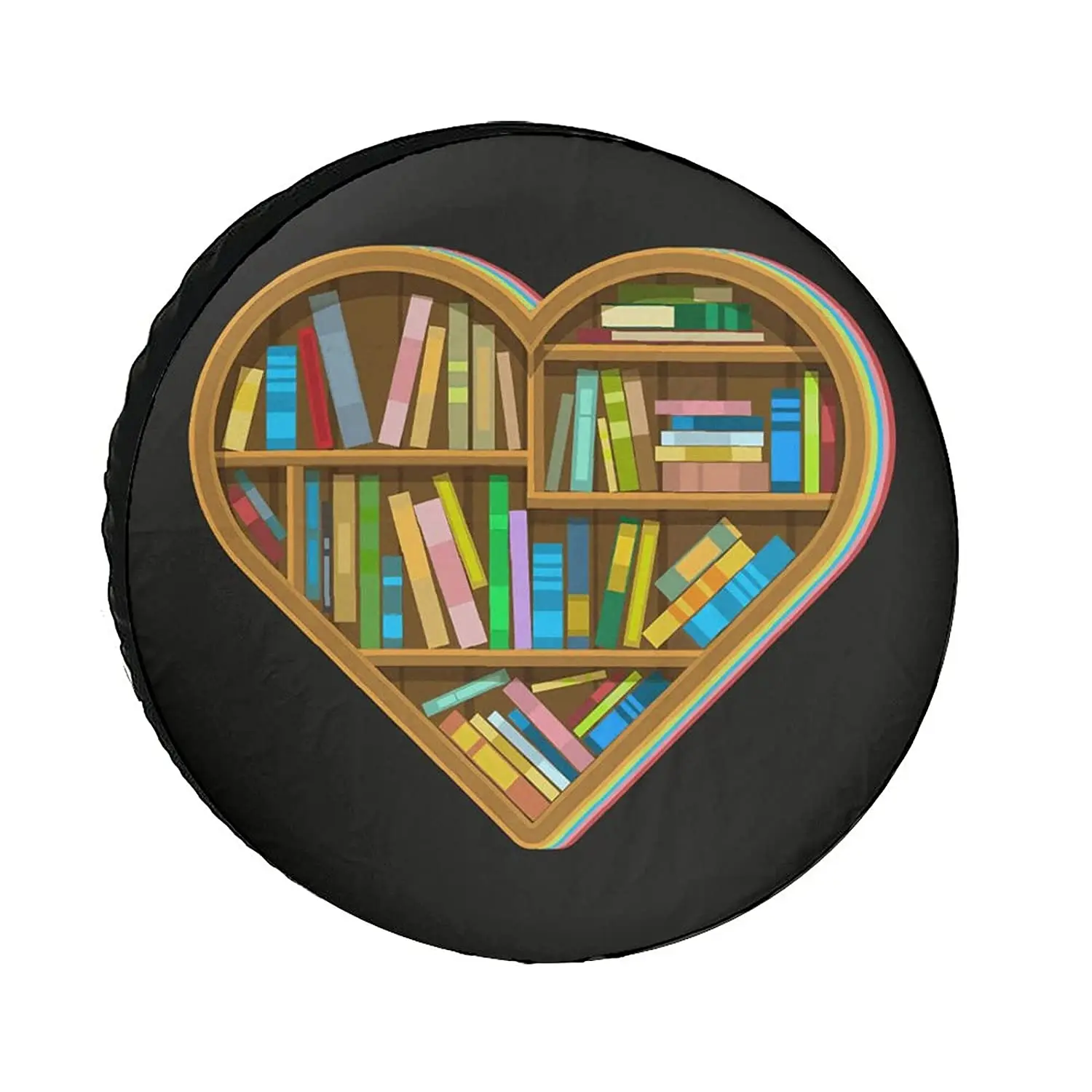 

Book Reading Club Librarian Library Love Heart Funny Universe Exploration Tire Covers Wheel Cover Protectors Weatherproof