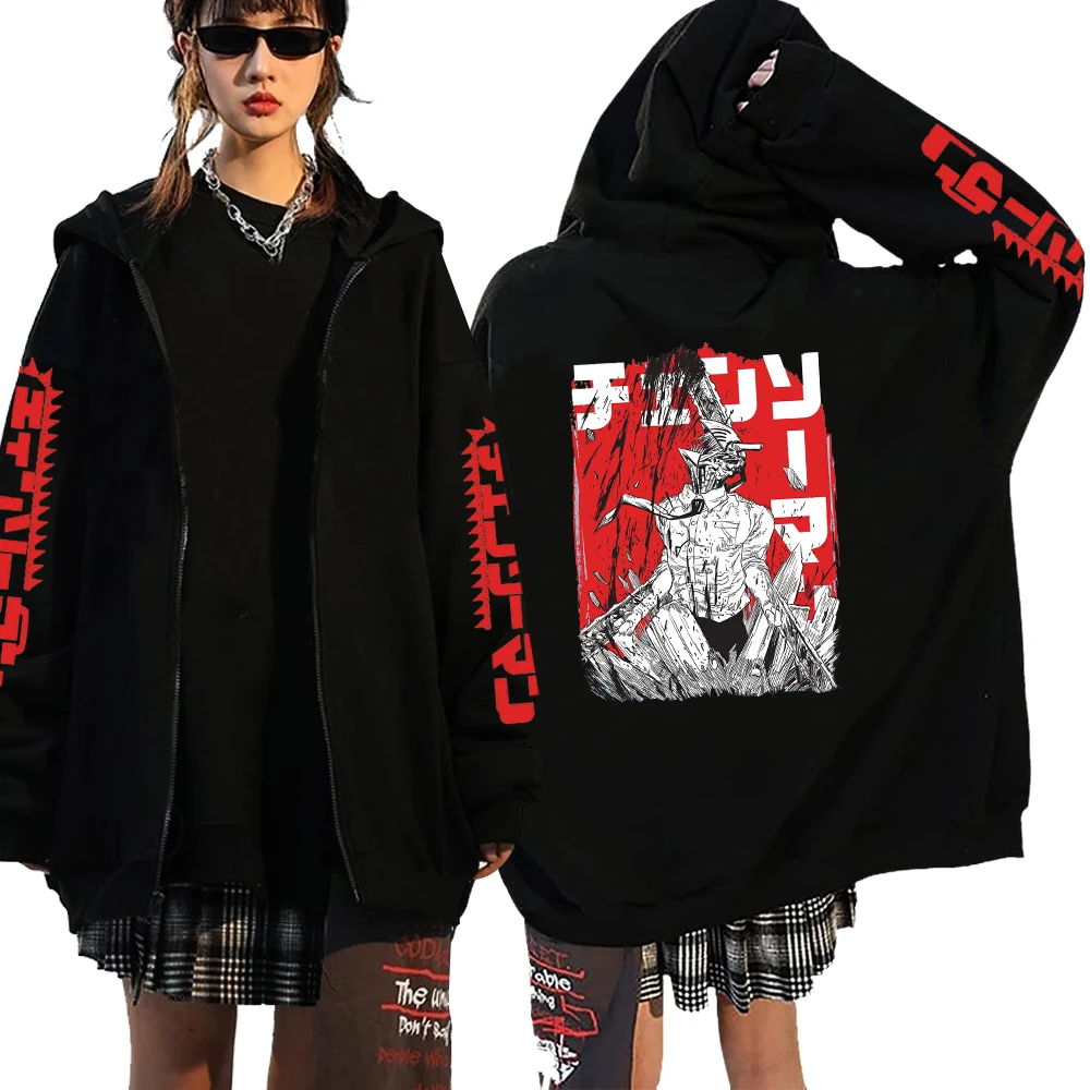 

Anime Chainsaw Man Hoodie Autumn Winter Men Long Sleeve Sweatshirts Tops