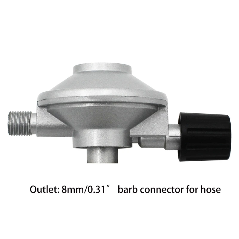 

7/16" Thread Propane Regulator Control Valve Low Pressure Regulator Valve for Camping BBQ Grill Pressure Adjustable