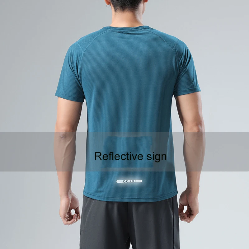 Summer Gym Shirt Sport T Shirt Men Quick Drying Running Shirt Men Workout Training Tees Fitness Tops Basketball Breathable