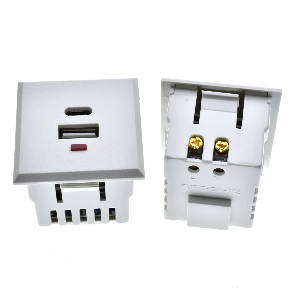 Фото Розетка сетевая с USB + типа C, 5 В, 220 В, со светодиодным индикатором №3