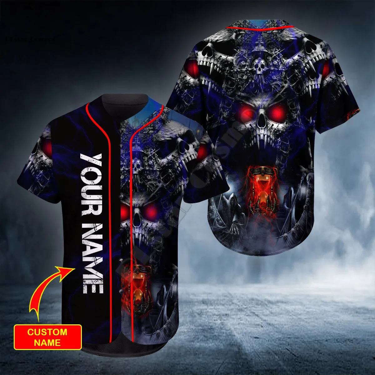 PLstar Cosmos Baseball Jersey Shirt 3d All Over Printed Head Skull Custom You Name Baseball Shirt hip hop Tops Love Skull Gift