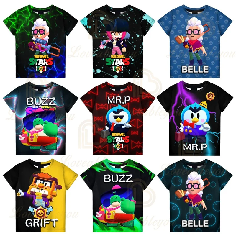 

Sandy MAX Bravo Children's Clothing Leon Best Seller Cartoon Print Boys and Girls Summer Shirts Kid Short-sleeved T-shirt