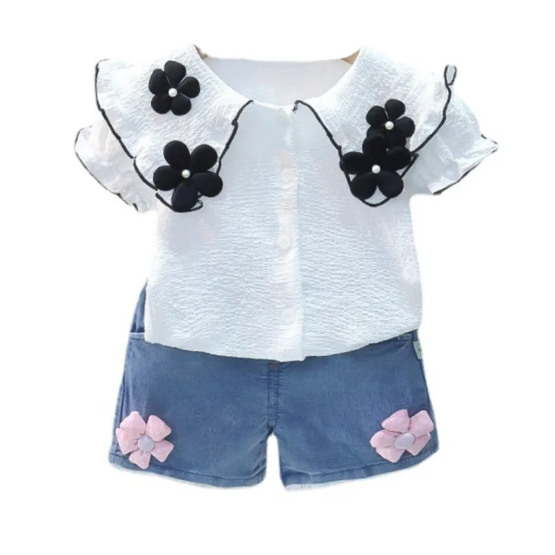 

New Summer Fashion Baby Girls Clothes Suit Children Outfits Infant Shirt Shorts 2Pcs/Sets Toddler Casual Costume Kids Tracksuits