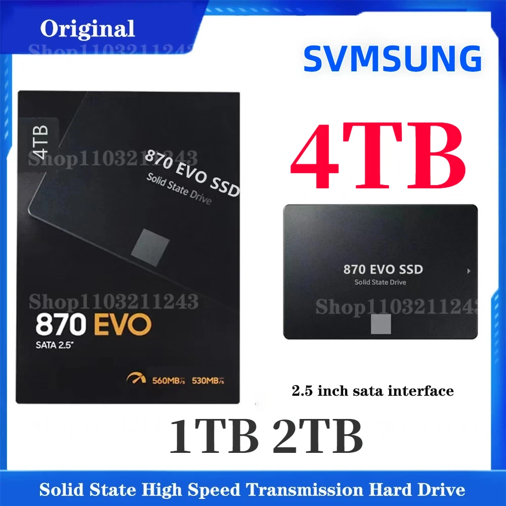 

Original SSD 870 EVO 500GB 2.5'' SATA III 1TB 2TB MLC 4TB Brand Internal Solid State Hard Drive 8TB for Laptop Desktop