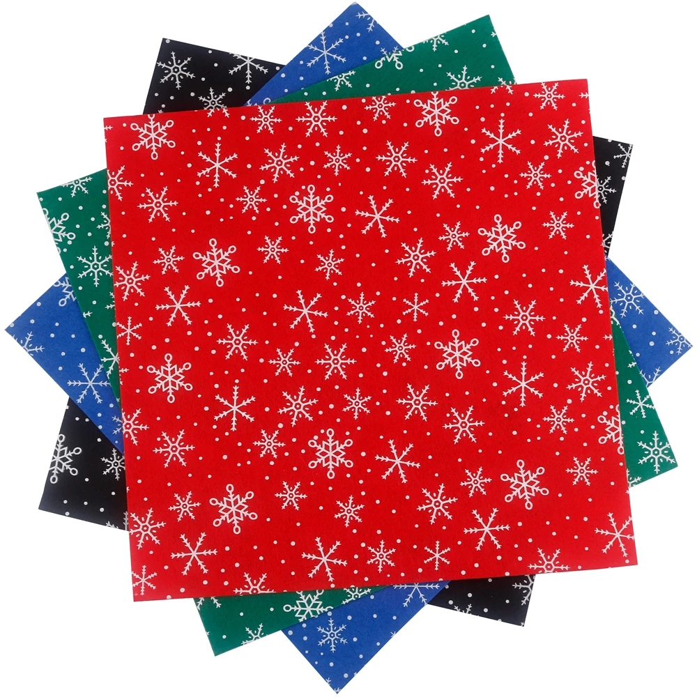 Нетканый Полиэфирный Фетр Толщиной 1 Мм Серия Рождественских Снежинок Для Кукол