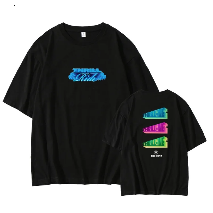 

Fashion The boyz new album thrill ride same printing o neck dropped shoulder sleeve t shirt kpop unisex t-shirt for summer
