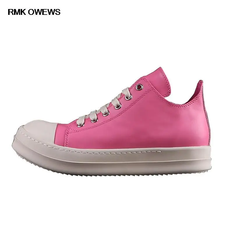 

RMK OWEWS Spring High Street Brand Rick Women Sneakers Pink Leather Designer Men's Casual RO Shoes Owens Sneakers For Male Shoes