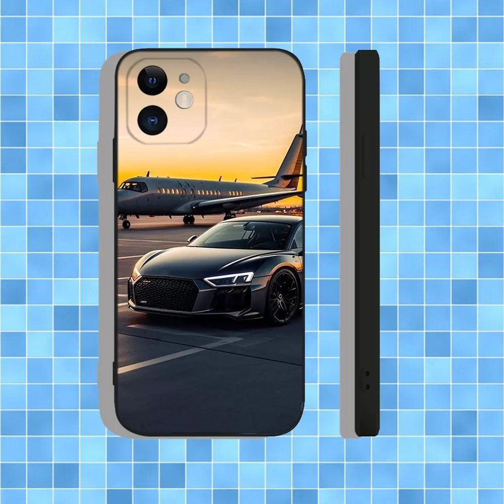 Фото A-AudiS Car R8 V10 Phone Case For iPhone 16,15,14,13,12,11,Pro,Max,Plus,X,XS,XR,SE,8,7,Mini,Soft Silicone Black Case №5