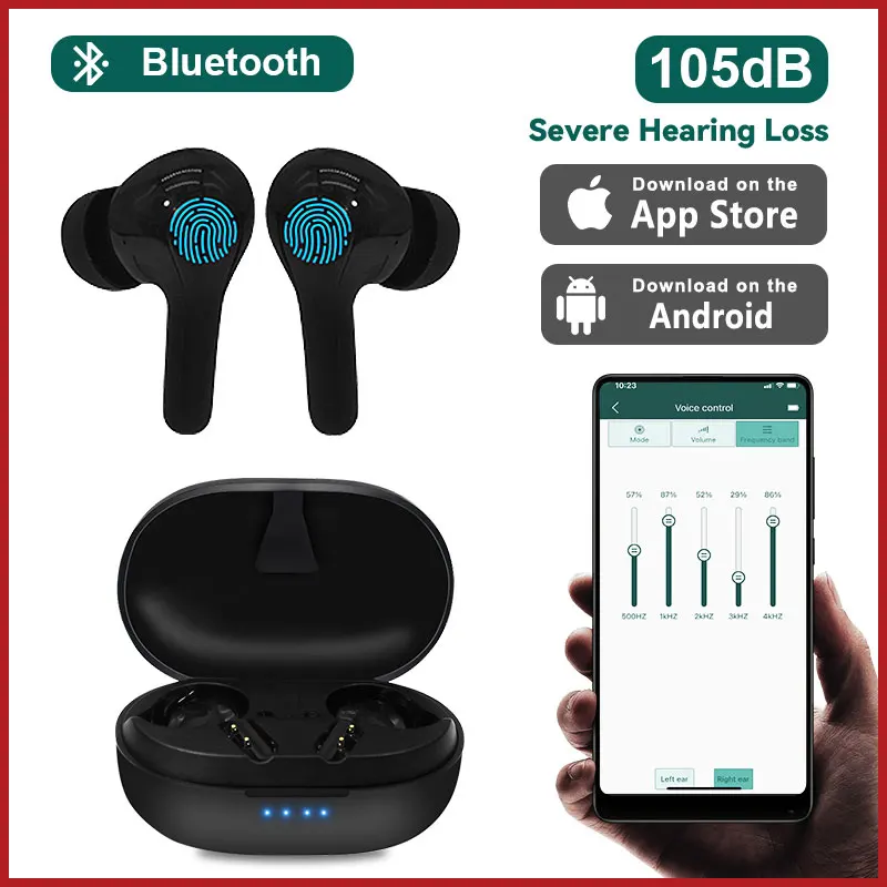 

Bluetooth Hearing Aids Rechargeable Hearing Aid APP Control High Power Sound Amplifier Severe For Deafness aparelho Audifonos