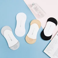 invisible kawaii solid color woman clothes shallow mouth socks womens non slip harajuku thin style pointed end ice silk