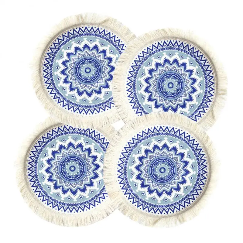 

Nordic Cup Cushion Non-slip Tassel Coaster Table Mat Table Padding Kitchen Decoration Insulation Dining Insulation Pad Vase Mats