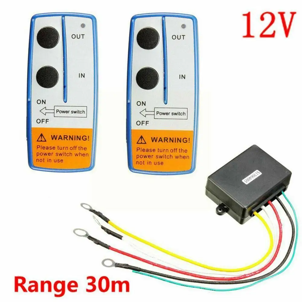 

12v Universal Car Wireless Winch Electric Remote Control Truck Truck Suv Manual Atv Kit Trailer Transmitter Vehicle With Se J8i4