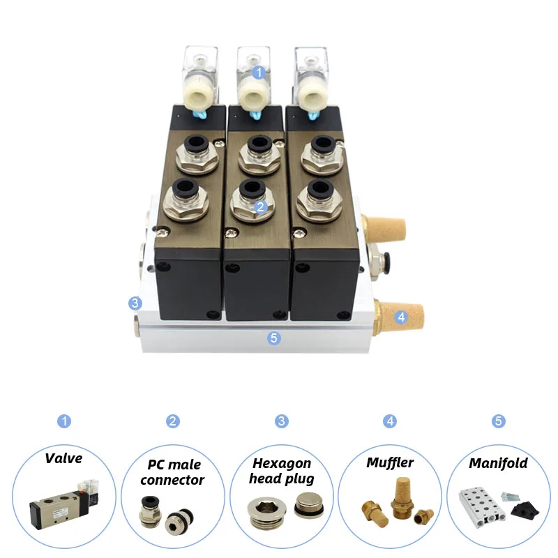 GATELN Электромагнитный клапан 4V410-15 DC24V 12V AC220V AC110V