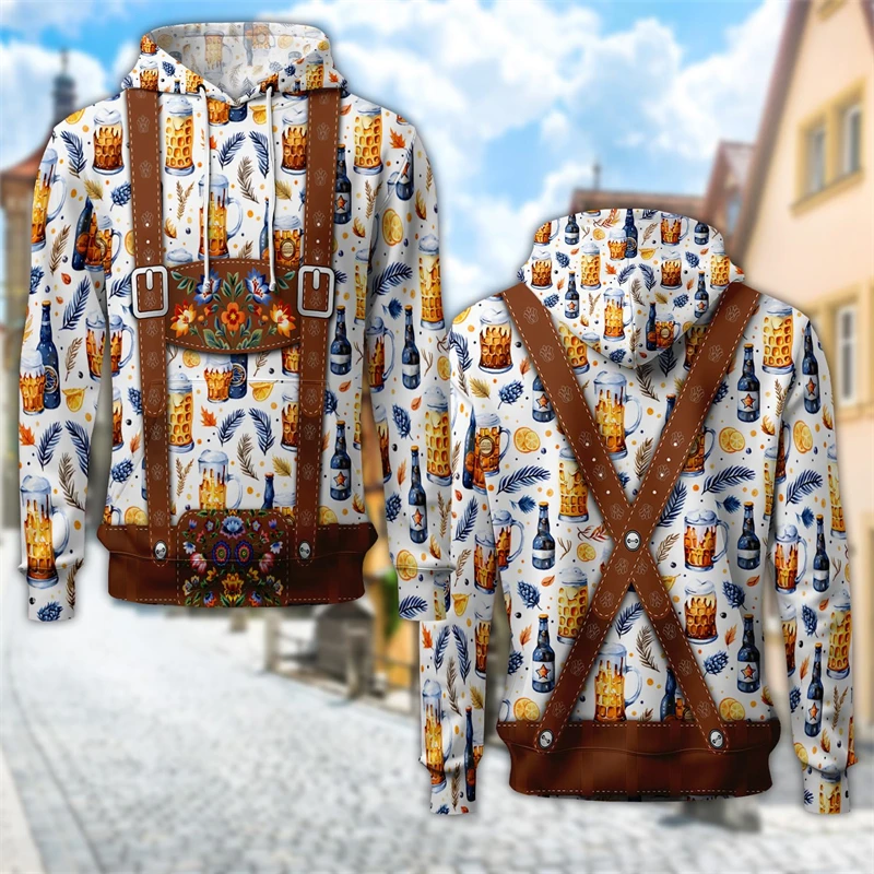 Пивной фестиваль 3D печать толстовки Костюм Октоберфест Баварская немецкая