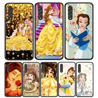 disney belle princess black phone case for samsung galaxy a90 a80 a70 a50 a40 a30 a20 a10 a2 core silicone coque capa fundas