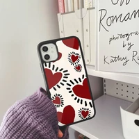 red heart phone case silicone pctpu for iphone 6s 7 8 plus x xs max for apple phone xr 11 12 13 mini pro hard cover fundas