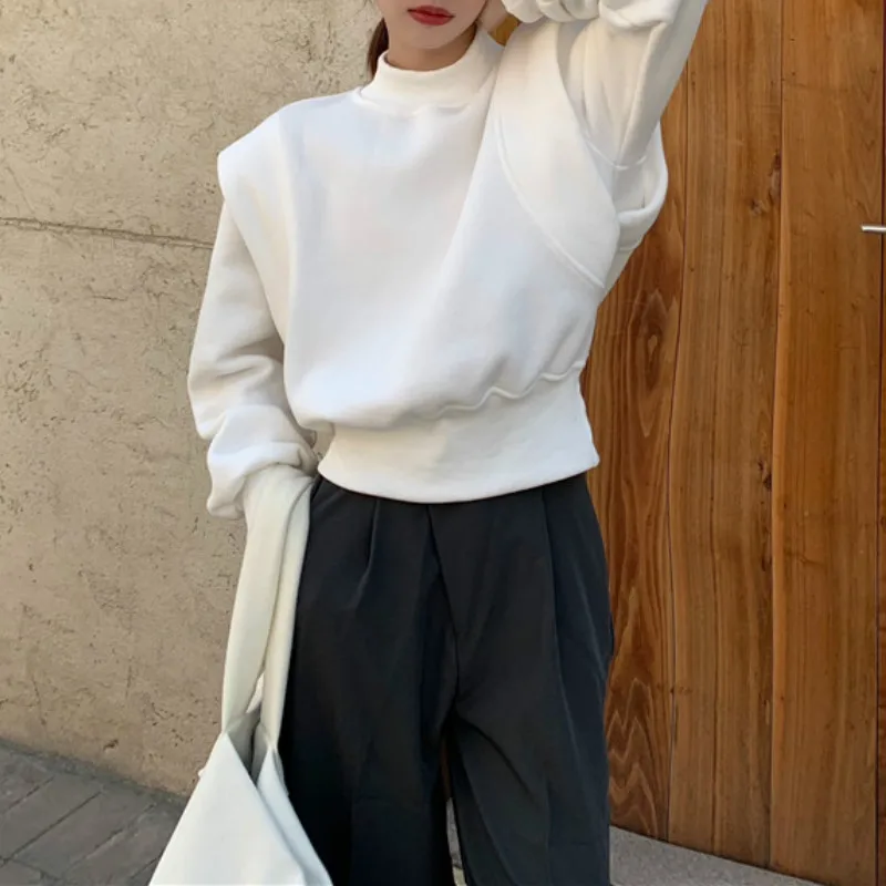 Свитшот Ezgaga женский уличный модный плотный однотонный корейский топ с круглым