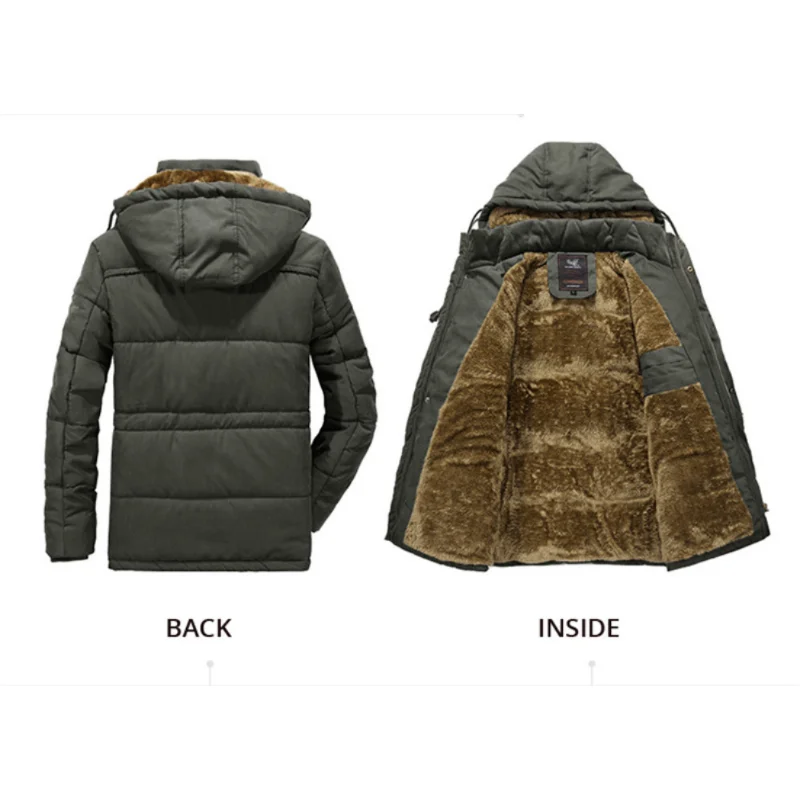 New 2023 Brand Men's Casual Jacket Fashion Thick Winter Parkas Male Fur Trench Overcoat Heated Warm Jackets Coats Parka Men