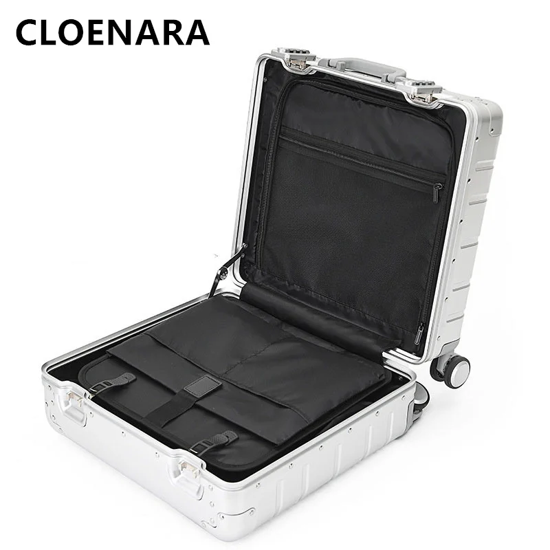 COLENARA High-quality Suitcase Men's Business Universal Wheel All Aluminum Magnesium Alloy Boarding Trolley Bags Ladies Luggage
