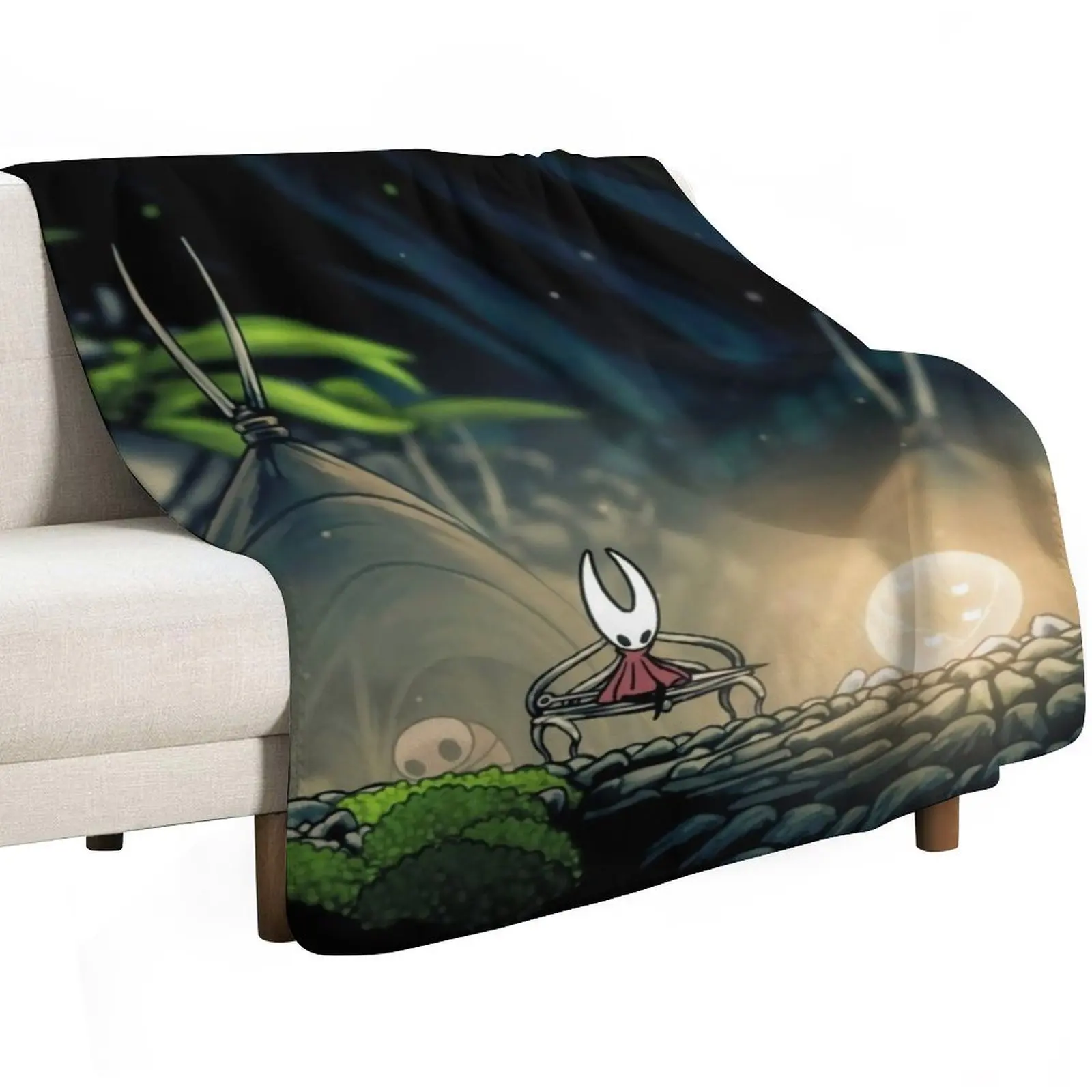Фото Плед Hollow Knight Bench Rest, пушистый, модный, для диванов, для путешествий, летний, мягкий, большой, теплый. №2