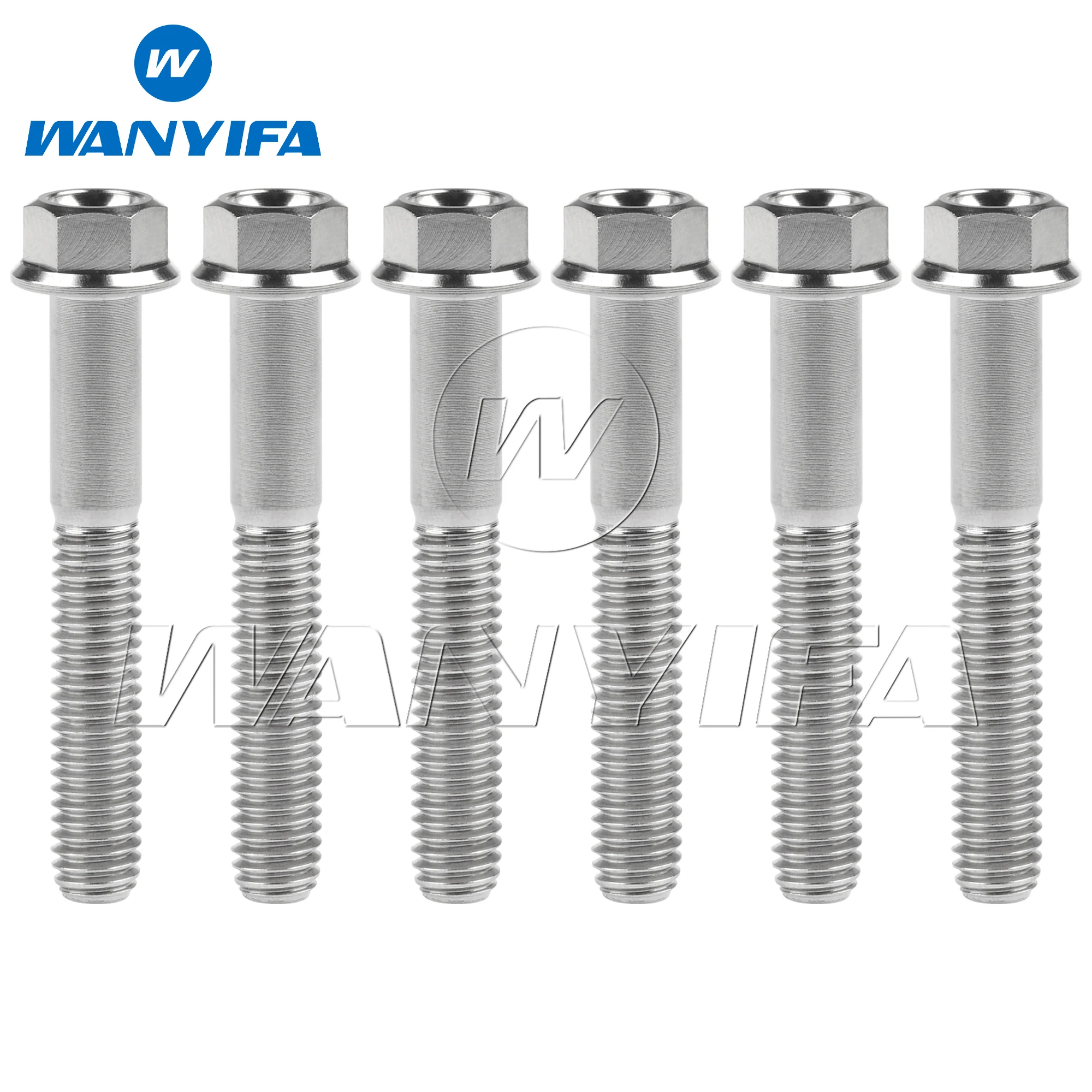 Титановый болт Wanyifa 6 шт. M6x10 15 20 25 30 35 40 45 50 55 60 65 70 75 80 90 100 мм Фланцевые винты с шестигранной головкой и шестигранной головкой Ti крепеж