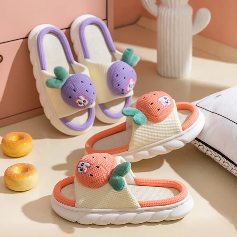 

Шлепанцы женские из ЭВА, удобные сандалии на платформе, симпатичная лягушка, морковка, домашняя обувь, симпатичные Тапочки, сланцы