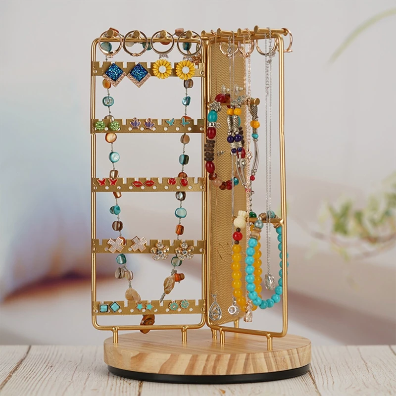 

Rotatable Jewelry Stand Earring Hanging Organizer Jewelry Tower Stand for Jewelry Watches Rings Rack Friends Gift