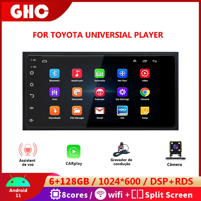 

GHC 7 Inch auto multimedia for Toyota android Yaris Prius Camry Vios Crown Etios Car stereo with Carplay Voice 2 Din Car Radios