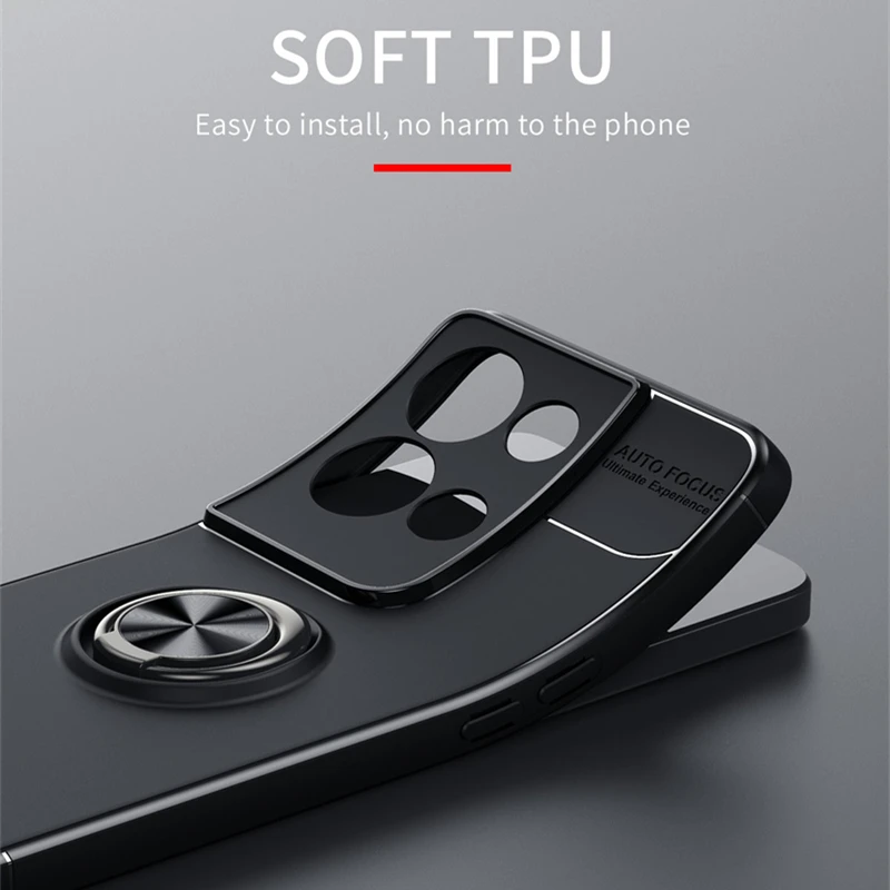 For Reno 8 Pro Case Cover For OPPO Reno 8 Pro Plus Lite Capas Bumper TPU Soft Ring Magnetic Holder For Cover Reno 8 Pro Fundas