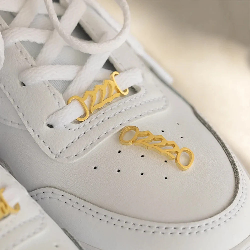 1 Pair Personalized Name Shoe Clasp 316L Stainless Steel Customized Shoe Clasp Year Logo Date Customized Friend Birthday Gift