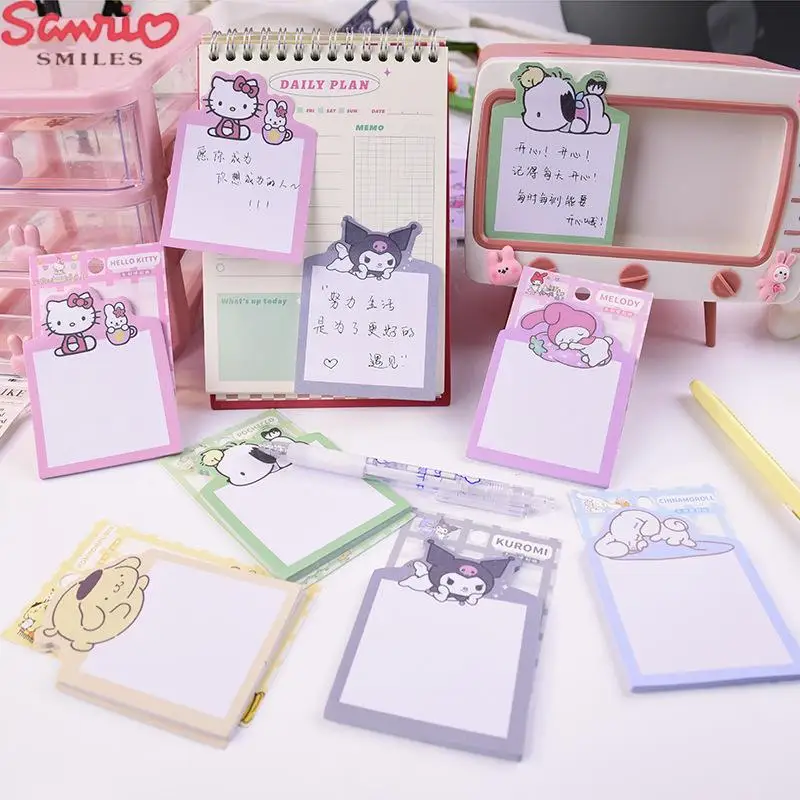 

Sanrio Kawaii аниме Hello Kitty Kuromi Cinnamoroll милые Мультяшные Стикеры для девушек ручная запись Блокнот