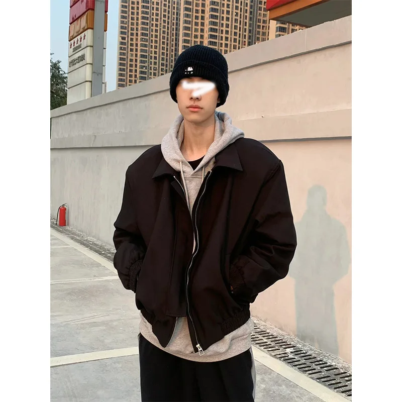 Черная короткая мужская верхняя одежда Cleanfit с наплечниками Высококачественная