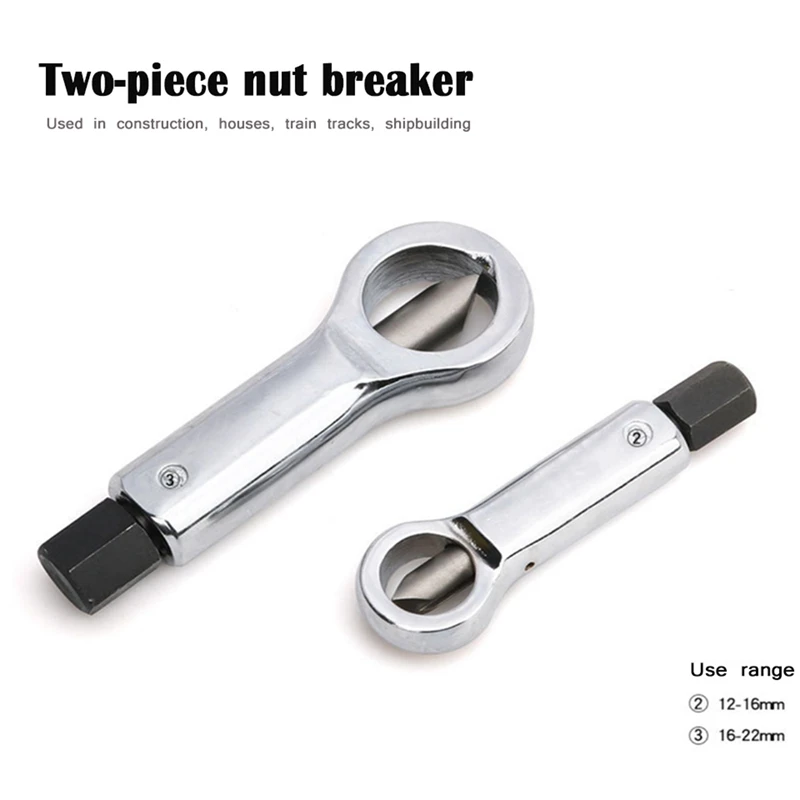 

2-Piece Nut Breaker Nut Breaker Parts Wrench Set Accessories Nut Breaker Sliding Tooth Nut Splitting Separator