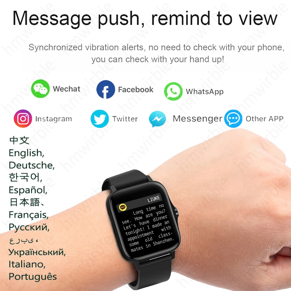 T42 Smart Watch For Men Women Digital Watches 1.7 Inch Smartwatch Blood Pressure Health Monitor Clock Music Call for Android IOS