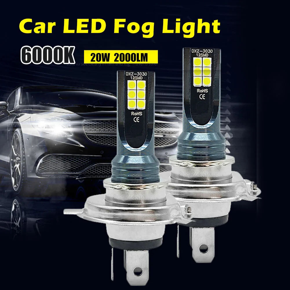 

2 PCS Car Led Headlight H4 H7 H11 H8 H9 H1 9005 9006 Led Bulbs 20W 2000LM Waterproof Fog Light 6000K Super Bright White Lamp