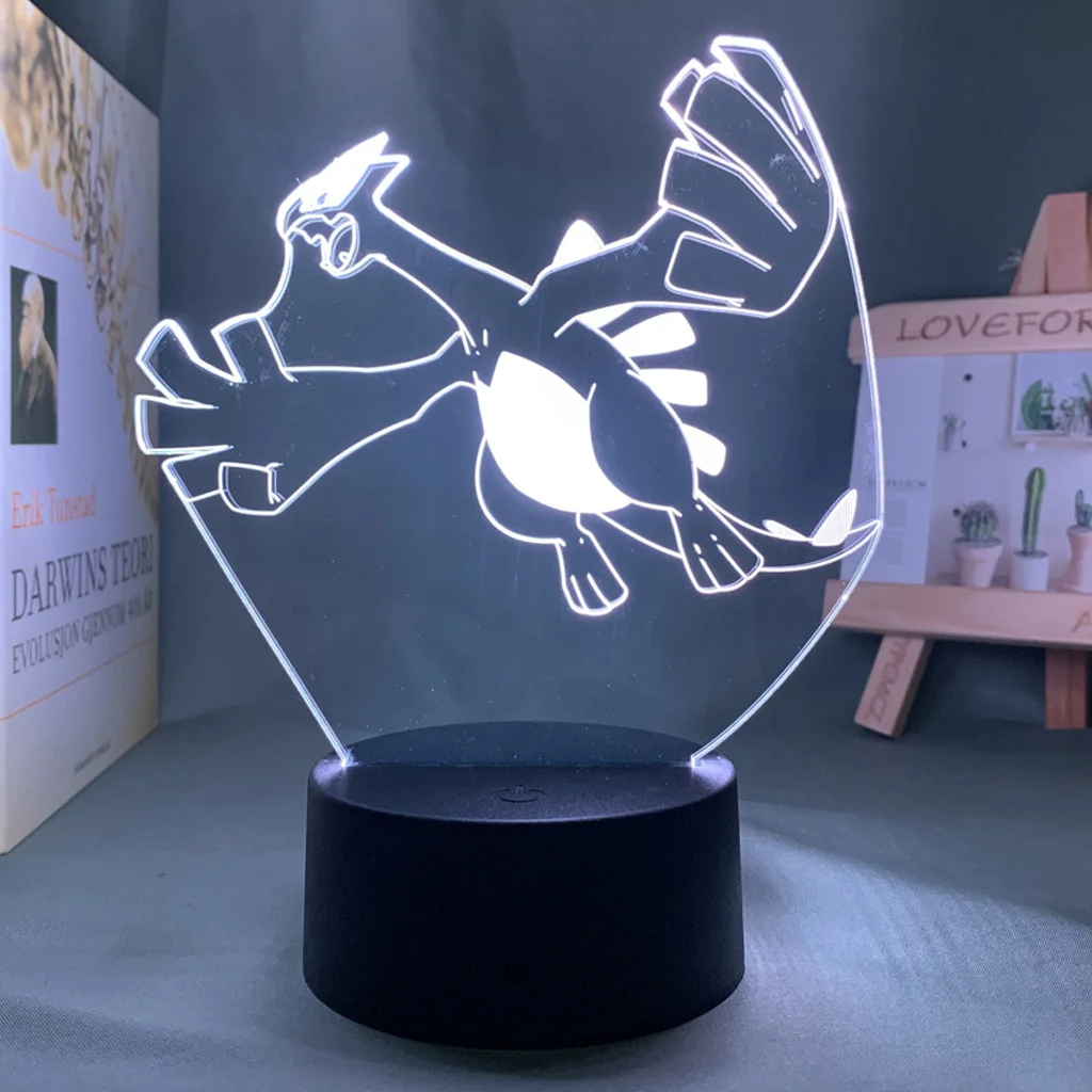 

Lugia Pokemon Anime Figures 3D Led Night Light Model Toys Children Bed Room Decor Birthday Gift Christmas Gift for Kid