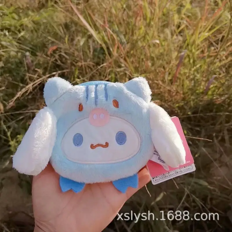 

Кошелек для монет с изображением девочки и сердца из мультфильма Cinnamoroll Kawaii Sanrioed, кошелек для монет Kuromi My Melody, плюшевая кукла, сумка для хране...
