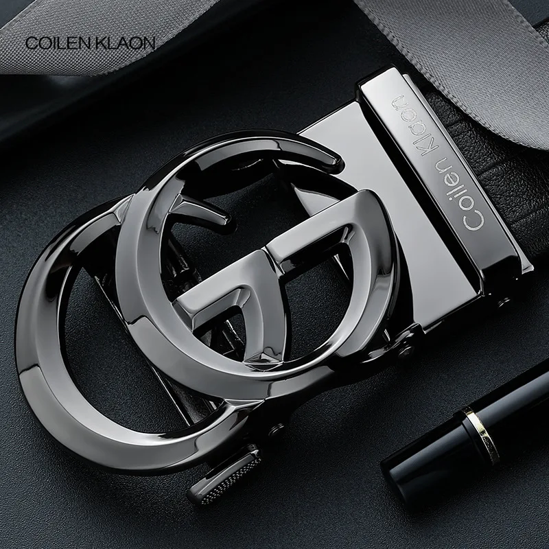 

Мужской кожаный ремень с храповым механизмом и регулируемой автоматической скользящей пряжкой