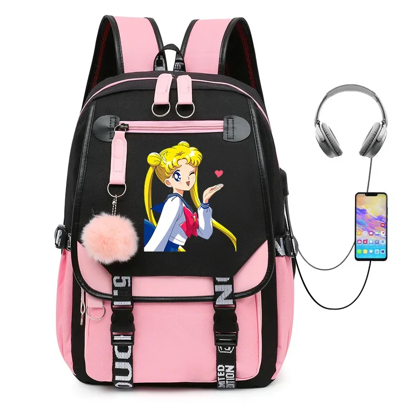 Взрывной Сейлор Мун с зарядкой через USB молодежная студенческая школьная сумка