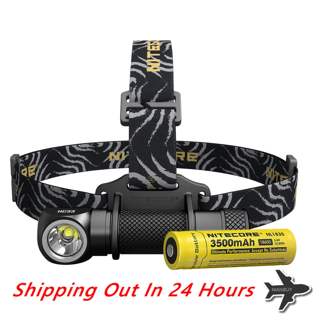 Sale 2022 NITECORE HC33 1800 LMs Headlamp 18650 Rechargeable Battery Waterproof Flashlight Outdoor Camping Hunting Search Travel