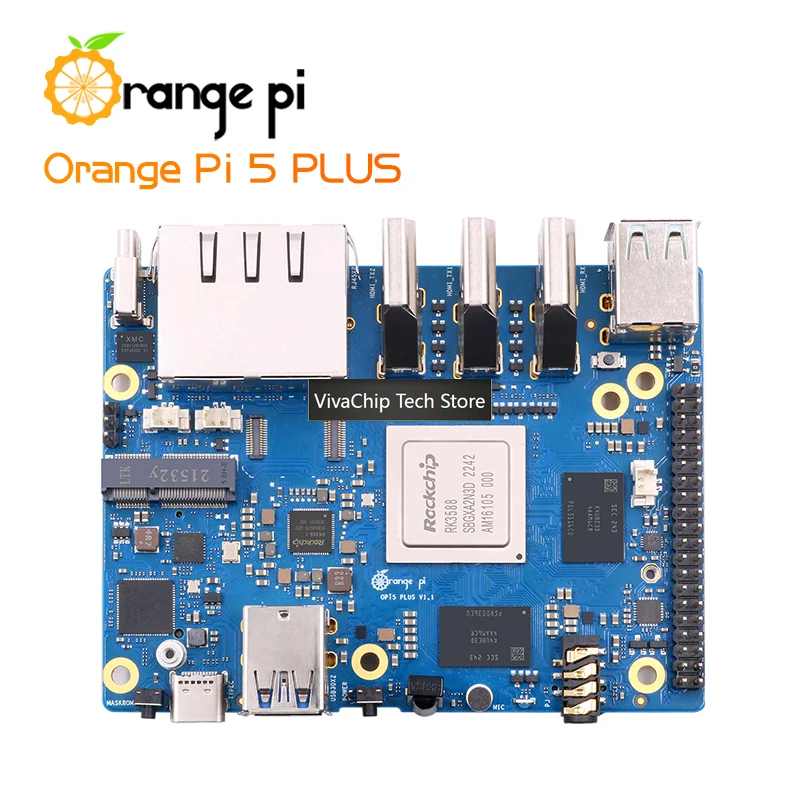 Фото VivaChip TechOrange Pi 5 Plus 8GB V1.5.1 Одноплатный компьютер RK3588 с двумя портами Ethernet 2.5G, поддержкой PCIE, ОС Android, Ubuntu, Debian №3