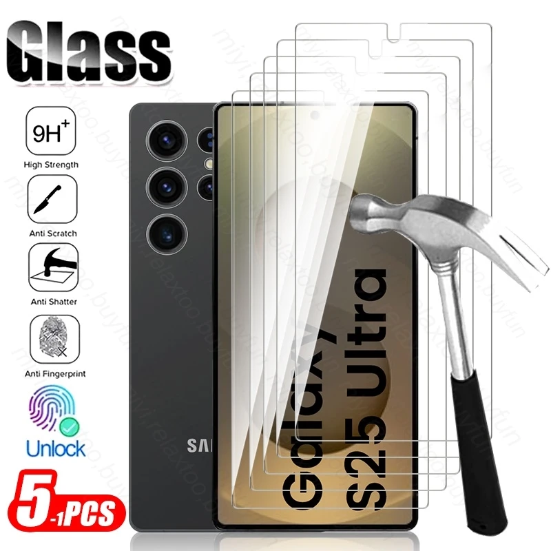 Фото 5-1 шт. закаленное стекло 9H для Samsung Galaxy S25 Ultra Plus 5G 2025 Sumsung S25Ultra S25+ S24 FE S 25 24 Защитная пленка для экрана HD №1
