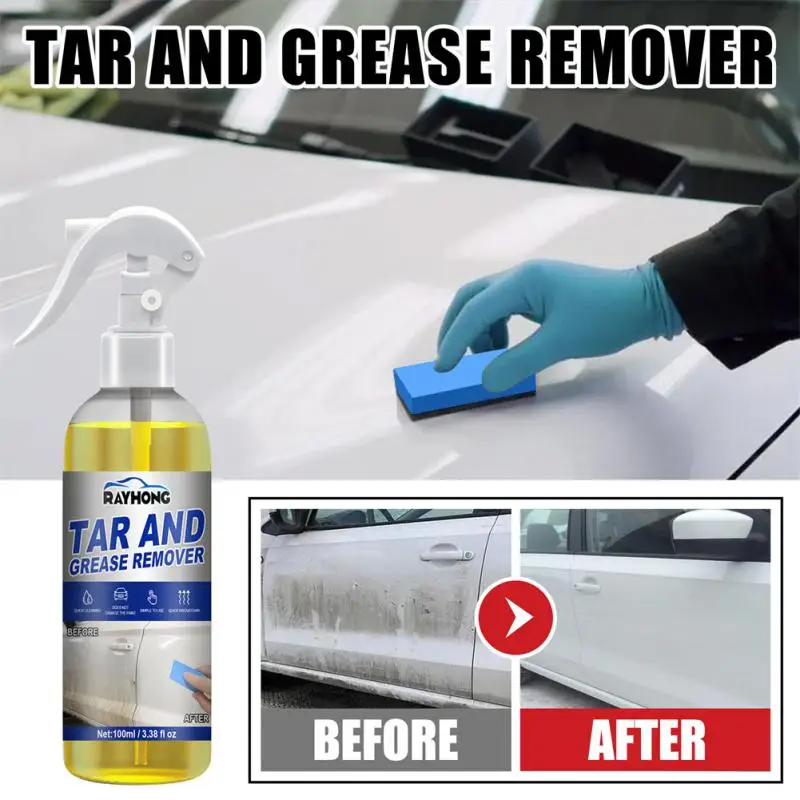 

Rayhong Car Degreaser Effectively Removes Surface Dirt Tar Oil Stained Asphalt Sap Cleaner Car Maintenance Cleaning Agent 100ml