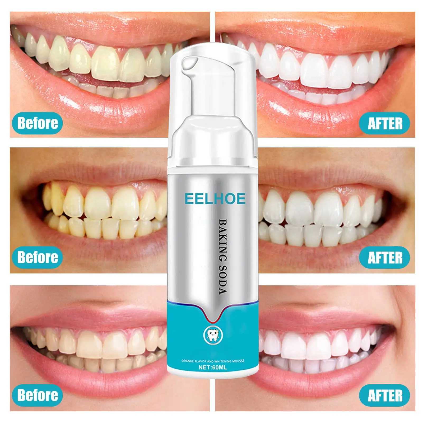 

Whitening Foam Toothpaste Baking Soda Toothpaste For Cleaning Whitening Teeth Travel Friendly Natural Mint Free Mouth Wash