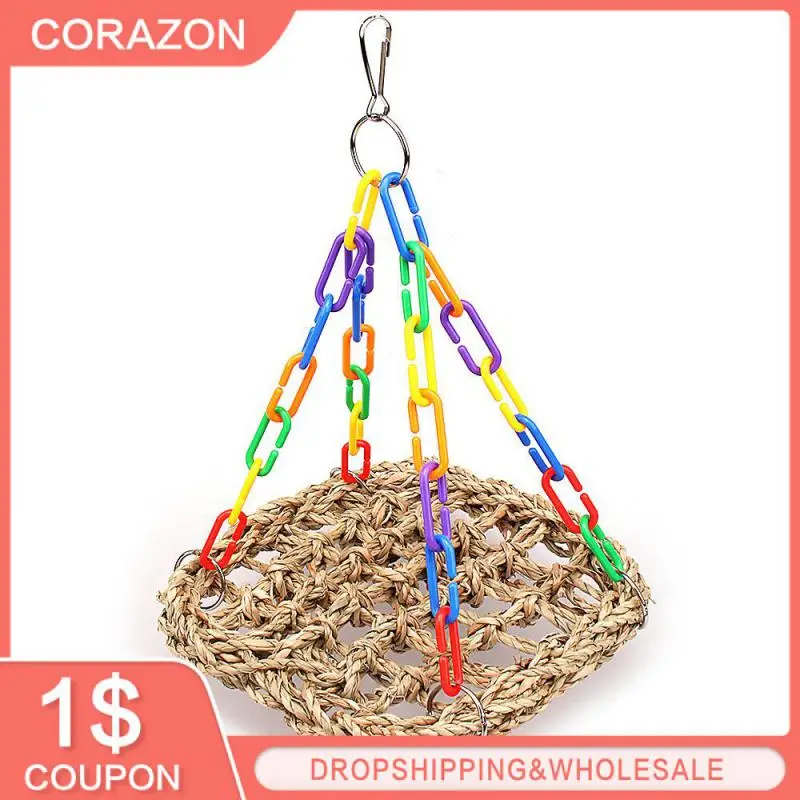 

Качели в виде попугаев, подвесная жевательная игрушка для птиц, коврик для морских водорослей, красочные детали для упражнений, аксессуары для клетки в виде птиц